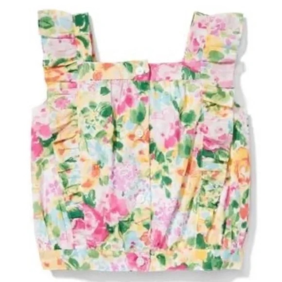 Janie and Jack Floral Smocked Waist Chiffon (size 3 and size 5 available) - Picture 2 of 4